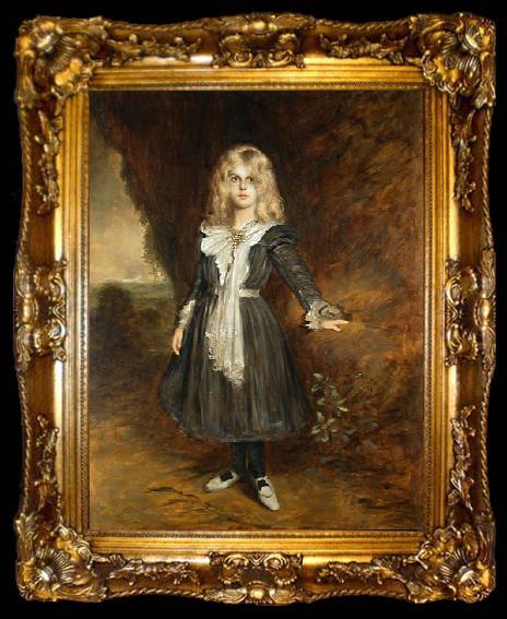 framed  Franz von Lenbach Marion, die Tochter des Kunstlers, ta009-2
